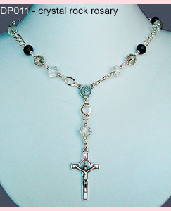 DP011 rock crystal rosary