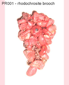 PR001 rhodochrosite brooch