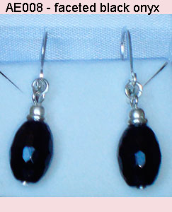 AE008 faceted black onyx