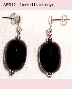 AE012 faceted black onyx