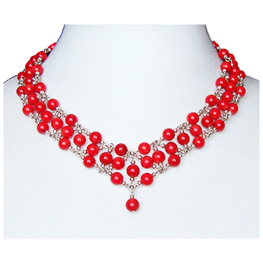 CP041B  bamboo coral necklace;