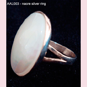 AAL003 nacre silver ring