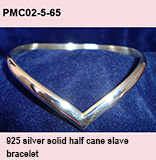 PMC02-5-65-half-cane-silver-V-bracelet