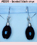 AE008 faceted black onyx