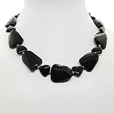 CP028 CP026 black onyx and agate necklace