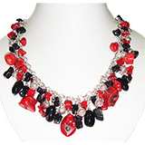 CP121 black onyx and bamboo coral necklace