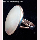 AAL003 nacre silver ring